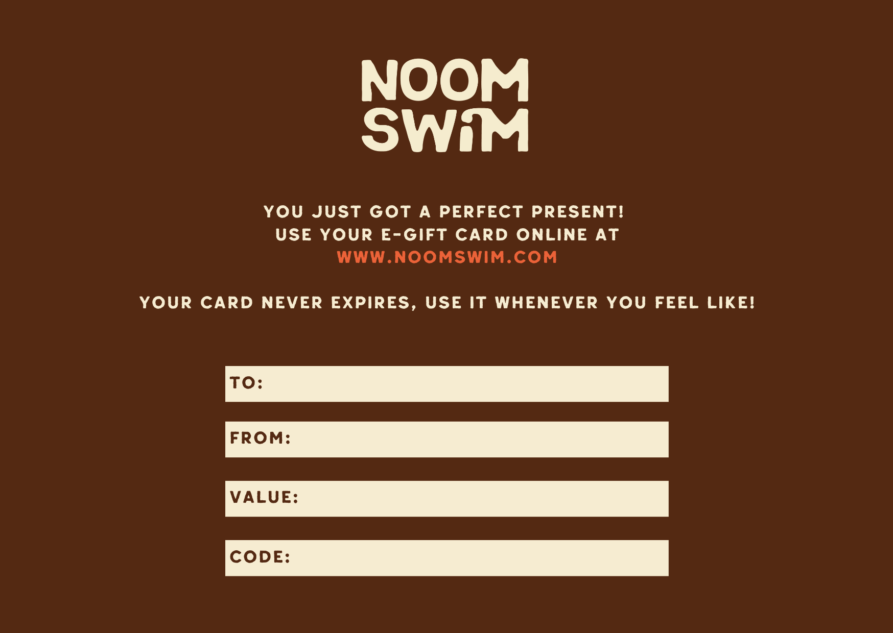NOOM SWIM GIFT CARD